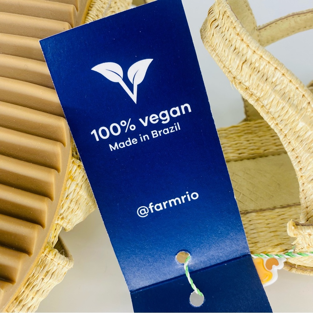 NEW FARM Rio Raffia Zigzag Slingback Natural Vegan Sandal 7M - Picture 8 of 9